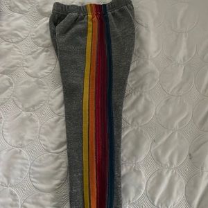 Aviator Nation - KID'S 5 STRIPE SWEATPANTS - HEATHER GREY Sz 6